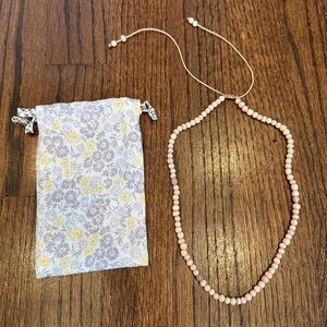 Christy Dawn Blush Beaded Necklace with Floral Pouch